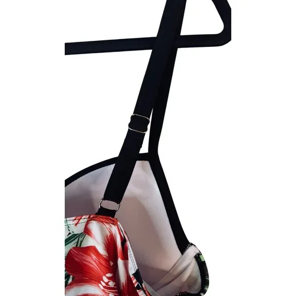 NEW 2XL Vibrant Plus Size Tropical Print Summer Vacay Trendy One Piece Swimsuit - Picture 8 of 11